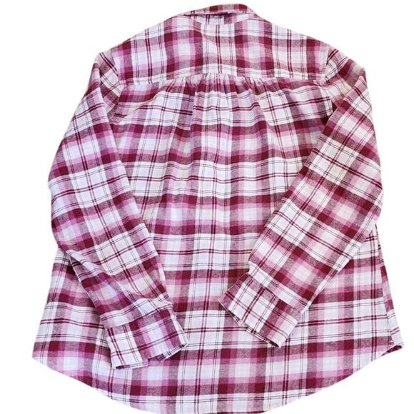 Croft & Barrow Plaid Long Sleeve Button Down Flannel Shirt Women Size Medium - Picture 12 of 12